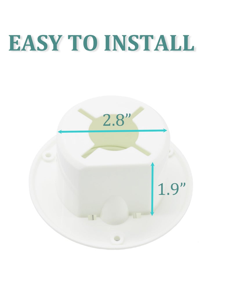 X-Haibei RV Trailer Camper Electric Power Cord Cable Hatch Round Fits 2-3/4 inches Dia. Hole Flip Up Cover (White) - Image 3